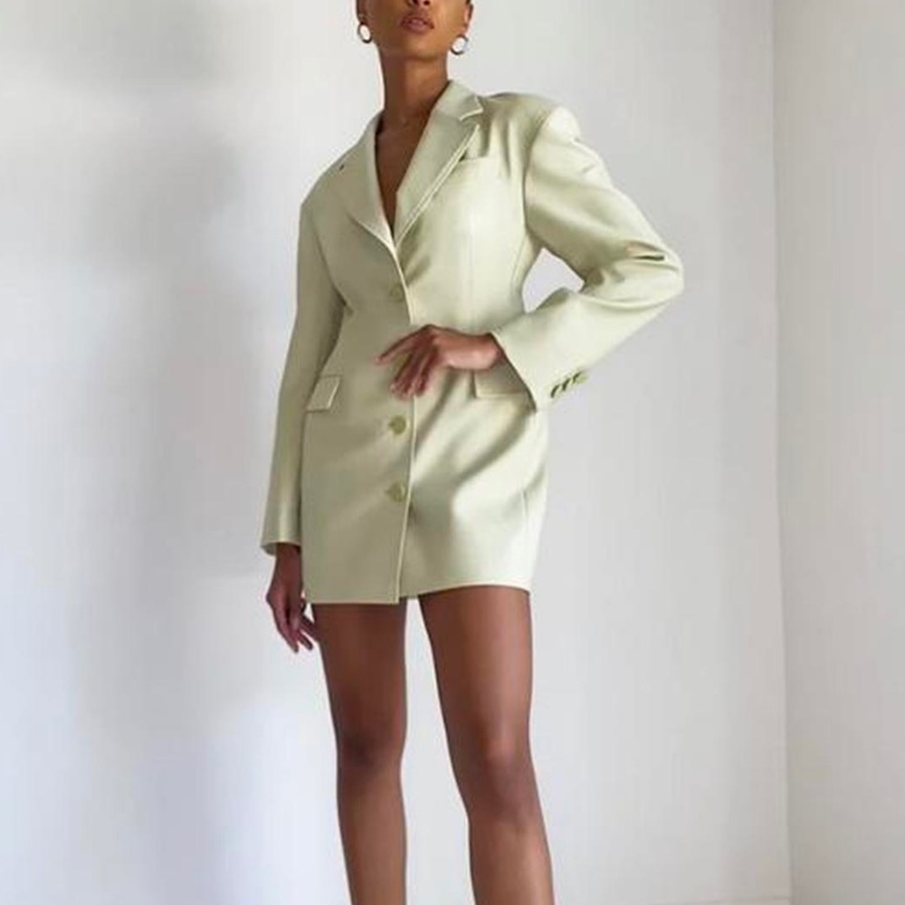 Aritzia babaton 1-01 bodice blazer dress, light beige, size 00/2xs